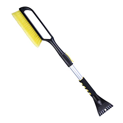 LOFTEK Snow Brush and Ice Scraper for car - 30.5\" to 39\" Extendable, Durable, Anti-Scratch Tool with Foam Grip for Removing Snow and Ice from The Windshield of The Car Easily