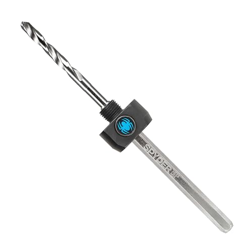 Spyder Hex8 3/8-inch Quick Change Hole Saw Arbor and HSS Pilot Bit Assembly for Wood, Metal, and Plastics, 1/4-inch HSS Drill bit, 1/2-20 Thread