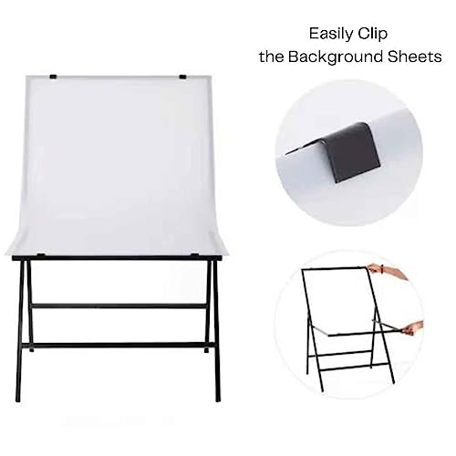 Image of SMILEDRIVE Photography Table for Still Shoots, 60 x 100 cm | Tabletop Shoot, Ecommerce Product Photography