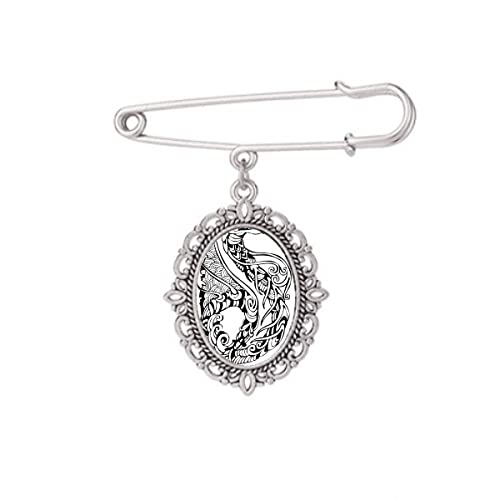 Broche dragon chinois broderie de ligne M pour personnaliser une robe ou un châle