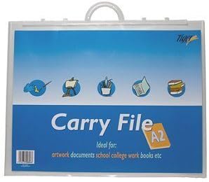 Tiger Clear A2 Art Portfolio Weatherproof Flat Folder Carry Case + Handle