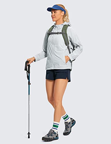 CRZ YOGA Jaqueta de chuva feminina de corrida à prova d'água UPF 50+ leve treino corta-vento casaco