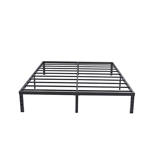 Mombinus 14 Inches Tall California King Metal Platform Bed Frame/Heavy Duty Steel Slat Support/Noise Free/Easy Assembly/No Box Spring Needed Black #TOP3