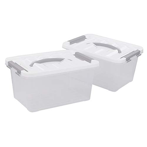 Saedy Clear Plastic Storage Bin, Multi-purpose Storage Box 6 Quart Set of 2 by Saedy - Used condition - Image 7