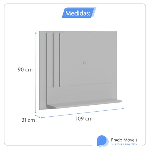 Estante Painel 5119 com Nicho para TV de até 43 Polegadas (Perola/Nature)