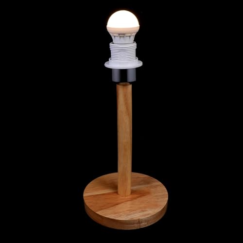 Lampe de table E27 socle en bois STOBAZA pour ambiance cosy de chambre et restaurant