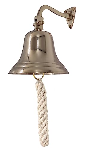 5" Solid Brass Bell Quality Marine Wall Mounted Ship Hanging Bell Perfect For Dinner, Indoor, Outdoor, School, Bar, Reception, Last Order & Church By The Metal Magician (5" Titanic Bell) #TOP6
