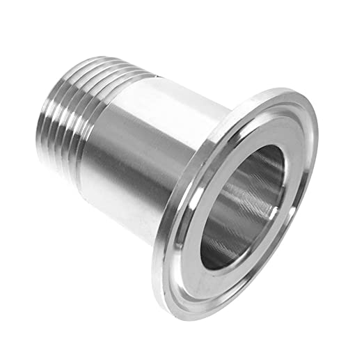 Fitvell Stainless Steel Sanitary Pipe Fitting 1" Npt Male Thread To 1.5" Tri Clamp 50.5Mm Ferrule Od Sanitary Home Brew Adapter Connector (Pack Of 2) #TOP2