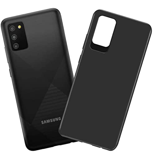 Image of Mobile Back Cover Case for Samsung Galaxy M02S / Samsung Galaxy A02S / Samsung Galaxy F02S (Silicone Case|CameraProtection|Black SC1510)