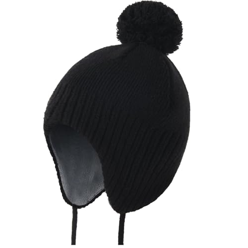 Toddler Winter Hat Baby Beanie with Earflap Fleece Lined Warm Soft Winter Hats for Girls Boys