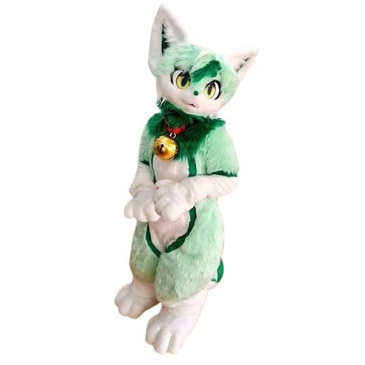 FurryWu Studio Japan Kemono Kawaii Mint Green Cat American Shorthair Husky Fursuit Teen Costumes Caribou Furry Suit Fursona Kigurumi Digitigrade Anime
