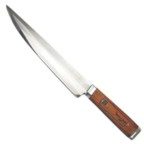 Thai Style Kitchen Knife, multi-purpose knives Fish filleting cut chop paring peel slices, Handcrafted by Aranyik Village, Stainless Steel, Sharp Blade, Wood handle (Filleting Knife, 9 inches Blade)