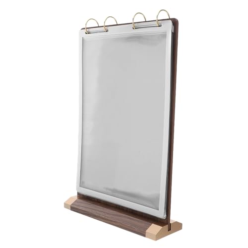 Présentoir de table A4 en bois de noyer avec 6 rabats double face pour menu