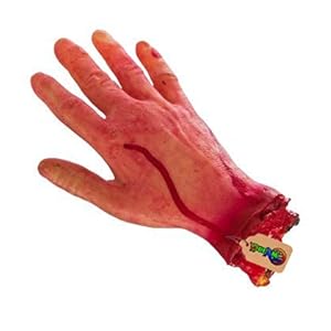 DreamAuro Bloody Cosmetic Hand for Prank Halloween Party Props Cosplay Decorations (Short Hand)