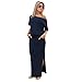 Party Dress,Laimeng Women Summer Long Maxi BOHO Evening Party Dress with Pocket (XL, Navy blue)