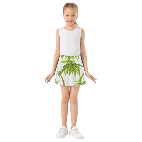 Joisal Girls Skorts Athletic Shorts Tennis Skirts Toddler Toddler Flowy Skort Green Palm Trees Beige 3t3