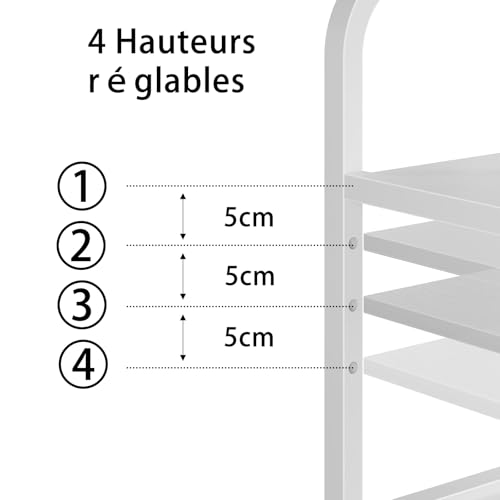 Meuble imprimante à roulettes blanc et table pour presse à chaud de bureau