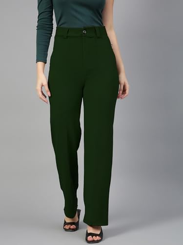 Image of Mehrang Trousers for Women, Formal Pants for Women, Straight Fit Pants