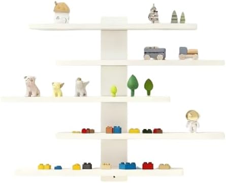 Adjustable White Color Wall-mounted Display Shelf, a Five-tier Rack Suitable for Action Figures, Small Building Blocks, and Collectibles - a Modern Home Decor Storage Shelf, Utility Racks