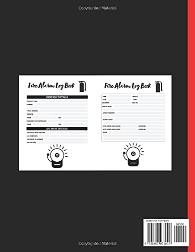 fire alarm log book: fire precautions log book, fire alarm test log book, 120 pages