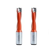 Akylintools 2Pcs Brad Point Boring Bit Dowel Drill Bits 8mm Dia x 57mm Long x 10mm Left Hand Carbide Tipped for Hinge and Screw,Matched Replacement Bits for Hinge Boring Machine