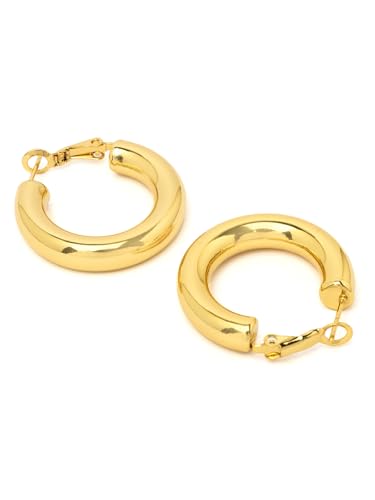 Image of Scintillare by Sukkhi Excellent Stainless Steel Round Hoop Earring Jewellery for Women & Girls|Anti Tarnish Jewellery|Gifts for Wife Girlfriend Mother Sister