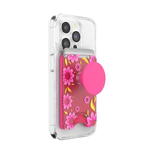 Image of PopSockets Phone Wallet for MagSafe with Grip- Pink Relief