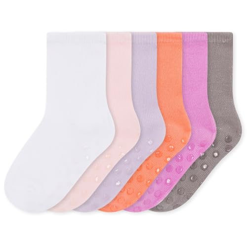 Bramble & Bear confezione da 6/12 Calzini unisex per bambini, Calzini antiscivolo con struttura in morbido cotone, Blu e rosa assortiti in taglie da 0 a 5 anni, Rosa assortito (6 pezzi), 6-12 mesi