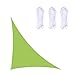 LAIDEPA Dreiecksmarkise, Gartenterrasse Sonnenschutz Terrassenmarkise Wasserdichtes Sonnensegel Hdpe Atmungsaktiv 95% UV-Schutz mit Seil,Grün,3x3x4.3m
