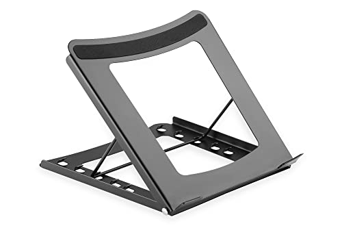 DIGITUS Laptop Stand - Adjustable in 5 Positions - for 10" to 15" Laptops - Durable Steel - Black
