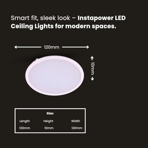 Image of Instapower 8W Downlight | Natural White Round LED Panel Light | Polycarbonate Ultra Slim Recessed Ceiling Fixture LED (2-Year Warranty, Pack of 4)