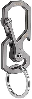 Tibitdeer Titanium Keychain Utility Keyring Carabiner Clip Quick-Release Multi-Tool Key Holder with Bottle Opener and Pocket Key ClipTitanium for Camping Hiking