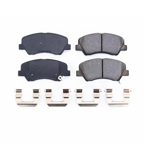 Image of PowerStop Front Brake Pads for Hyundai Accent 2012-17 | Kia Rio 2012-17 - Z17 Ceramic Brake Pads with Installation Hardware, 17-1593