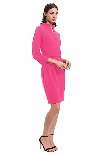 Donna Morgan Women's Notch Neck Sleek Sheath Dress Office Workwear2