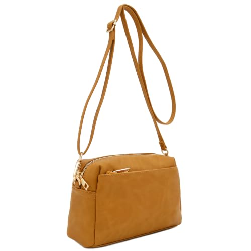 Image of FashionPuzzle Triple Zip Small Crossbody Bag