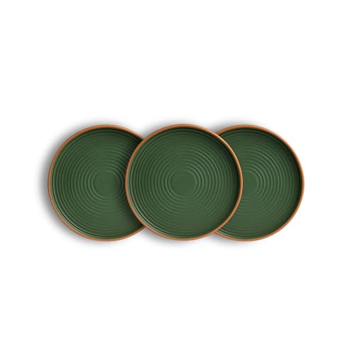 Image of Shay Ceramic Dinner Plates Set, 6 Pieces, Klay Green Series | Matte Finish | Premium Stoneware | Porcelain Plates | Set of 6 Plates for Dinner (Klay Dinner Plates - Green)