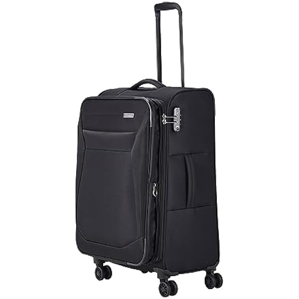 Комплект чемоданов Travelite на 4 колесах, мягкий чемодан, размеры L/M/S, серия Chios Trolley, черный, Trolley Größe M (67 см), Мягкая тележка с 4 колесами
