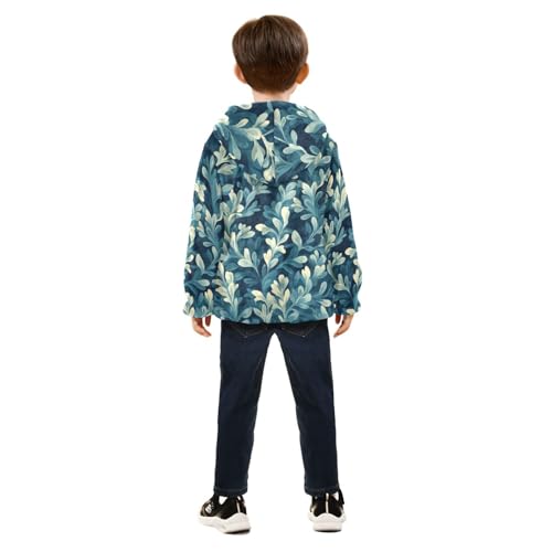 Underwater Sea Plants Girls Fleece Jacket Girls Fall Jacket Girls Zip Up Hoodie Girls Sherpa Jacket 2-10T4