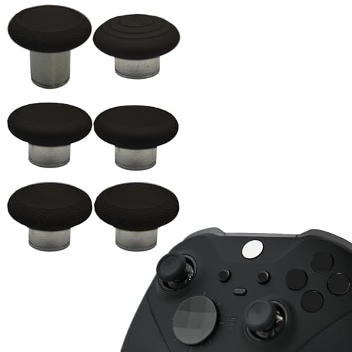 Thumbsticks para Xbox Elite 2 de metal con 6 piezas magnéticas de repuesto negras