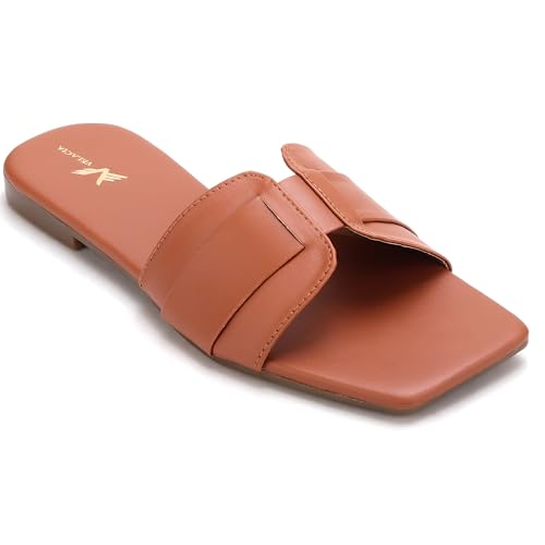 Image of Women's Leather Sandal, Faux Leather, Comfortable and Stylish Wedges Soft Cushion Footbed For Women & Girls For Casual Wear & Formal Wear Occasions(Teal 3)