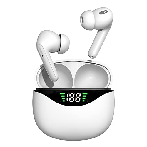 Quality Park Auriculares Inalambricos,Auriculares Bluetooth,Cascos Inalambricos Bluetooth,Control Tactil,Auriculares de Incorporado HD Micrófono, Reproducción de 30H, Blanco-7 Cover
