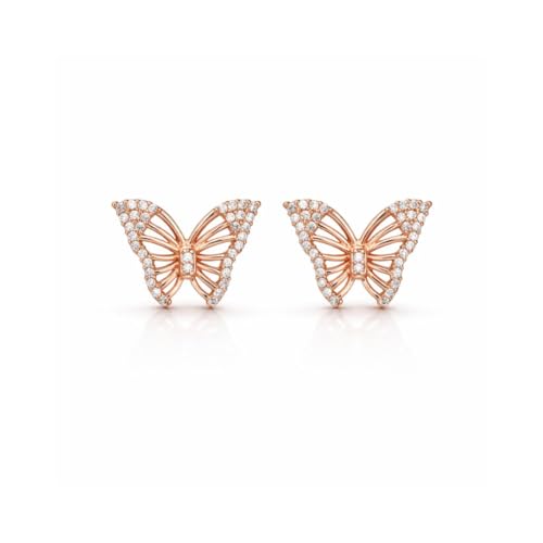 Image of Nilu's Collection Charming Dual Butterfly Classic Stud Earrings For Girls and Women | Anti-Tarnish | Anti- Allergy