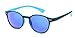 Chic-Net Hochwertige Sonnenbrille runde Brille Herren Punkte 400UV Schlüsselloch Steg neon Farben blau