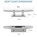 BALAVA 6 Inch Boat Cleats,316 Stainless Steel Dock Cleats,Open Base Rope Cleats,Cleat for Boat,Boat Dock Cleats for Boat,Yacht,Decks,Nautical Decor,Screws Included(2 Pack)