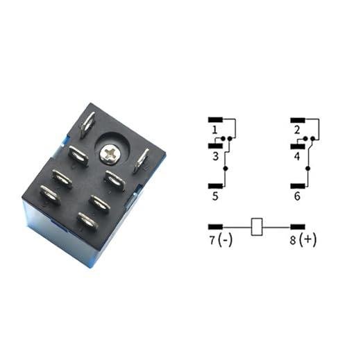 Relé electromagnético de 8 pines con base DPDT 10A compatible con sistemas electrónicos DC 12V 3