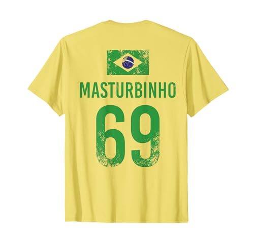 Brasilien TShirt Sauf Trikot Fussball Name Masturbinho Fan T-Shirt