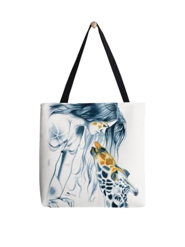 Sac cabas Girafe Totem aux finitions soignées en toile