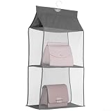 Faltbarer Taschen-Organizer mit mehrstöckiger Aufbewahrungstasche, Vliesstoff, Hänge-Handtaschenhalter für Wand- oder Türmontage, platzsparendes Design mit atmungsaktiven Netz-Einsätzen (A)