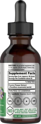 Passion Flower Tincture | 2 Fl Oz | Alcohol Free Liquid Extract Drops | Super Concentrated Supplement | Vegetarian, Non-Gmo, Gluten Free | By Horbaach #TOP1