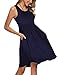 Ineffable Women's Sleeveless Pockets Casual Loose Swing Flare Dress(Blue, M)